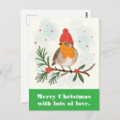 Frohe Weihnachten mit viel Liebe. Postkarte (Vorne/Hinten)