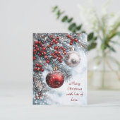Frohe Weihnachten mit viel Liebe. Postkarte (Stehend Vorderseite)