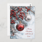 Frohe Weihnachten mit viel Liebe. Postkarte (Vorne/Hinten)