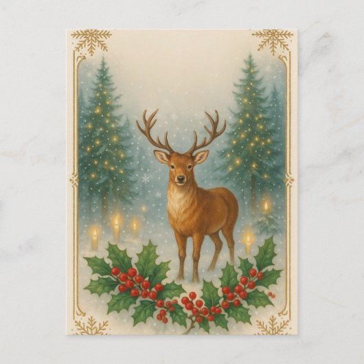 Frohe Weihnachten mit viel Liebe. Postkarte (Vorderseite)