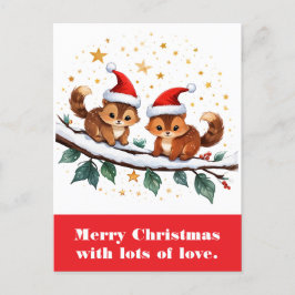 Frohe Weihnachten mit viel Liebe. Postkarte