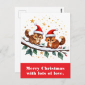 Frohe Weihnachten mit viel Liebe. Postkarte (Vorne/Hinten)