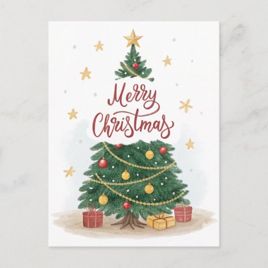 Frohe Weihnachten mit viel Liebe. Postkarte (Vorderseite)