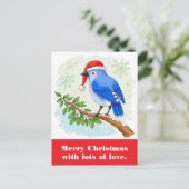 Frohe Weihnachten mit viel Liebe. Postkarte (Stehend Vorderseite)