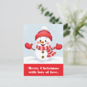 Frohe Weihnachten mit viel Liebe. Postkarte (Stehend Vorderseite)