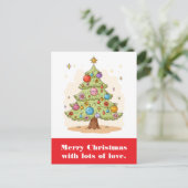 Frohe Weihnachten mit viel Liebe. Postkarte (Stehend Vorderseite)