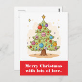 Frohe Weihnachten mit viel Liebe. Postkarte (Vorne/Hinten)