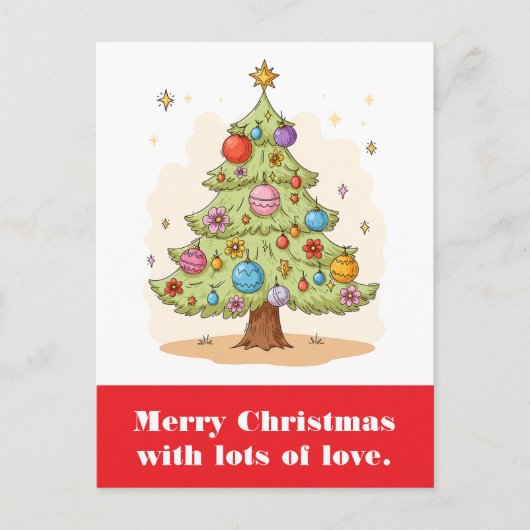 Frohe Weihnachten mit viel Liebe. Postkarte (Vorderseite)