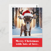 Frohe Weihnachten mit viel Liebe. Postkarte (Vorne/Hinten)