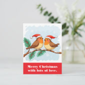 Frohe Weihnachten mit viel Liebe. Postkarte (Stehend Vorderseite)