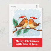 Frohe Weihnachten mit viel Liebe. Postkarte (Vorne/Hinten)