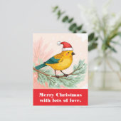 Frohe Weihnachten mit viel Liebe. Postkarte (Stehend Vorderseite)