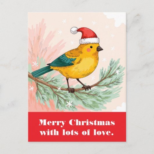 Frohe Weihnachten mit viel Liebe. Postkarte (Vorderseite)