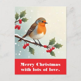 Frohe Weihnachten mit viel Liebe. Postkarte