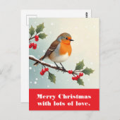 Frohe Weihnachten mit viel Liebe. Postkarte (Vorne/Hinten)