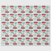 Frohe Weihnachten mit Vintage Car Tree Presents Geschenkpapier (Flach)