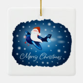 Frohe Weihnachten mit Weihnachten Keramikornament (Rückseite)