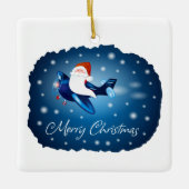 Frohe Weihnachten mit Weihnachten Keramikornament (Vorderseite)