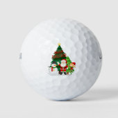 Frohe Weihnachten mit Weihnachten, Schneemann und Golfball (Vorderseite)