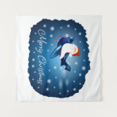 Frohe Weihnachten mit Weihnachten Wandteppich (Vorderseite (Horizontal))