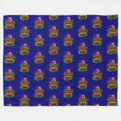 Frohe Weihnachten mit Weihnachts-Rabbit Fleecedecke (Vorderseite (Horizontal))