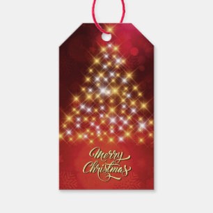 Frohe Weihnachten mit Weihnachtsbaum Geschenkanhänger