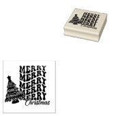 Frohe Weihnachten mit Weihnachtsbaum Gummistempel (Stempel)