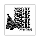 Frohe Weihnachten mit Weihnachtsbaum Gummistempel (Prägung)
