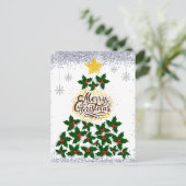 Frohe Weihnachten mit Weihnachtsbaum Postkarte (Stehend Vorderseite)