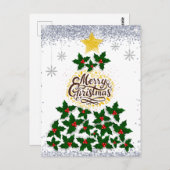 Frohe Weihnachten mit Weihnachtsbaum Postkarte (Vorne/Hinten)