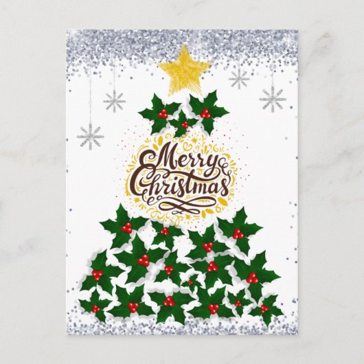 Frohe Weihnachten mit Weihnachtsbaum Postkarte (Vorderseite)