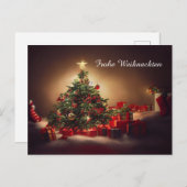 Frohe Weihnachten mit Weihnachtsbaum und Geschenke Postkarte (Vorne/Hinten)