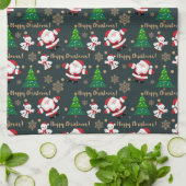 Frohe Weihnachten mit Weihnachtsbaumen Geschirrtuch (Gefaltet)