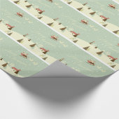 Frohe Weihnachten mit Weihnachtsmann, Rudolfs, im Geschenkpapier (Ecke)