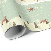 Frohe Weihnachten mit Weihnachtsmann, Rudolfs, im Geschenkpapier (Rolleneckpunkt)