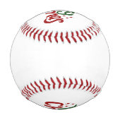 Frohe Weihnachten mit Weihnachtsmannmütze an der S Baseball (Rückseite)