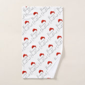 Frohe Weihnachten mit Weihnachtsmannmütze Badhandtuch Set (Handtuch)
