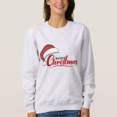 Frohe Weihnachten mit Weihnachtsmannmütze Sweatshirt (Vorderseite)