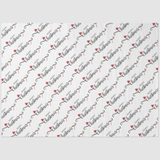 Frohe Weihnachten mit Weihnachtsmannmützen und Can Seidenpapier (Vorderseite)