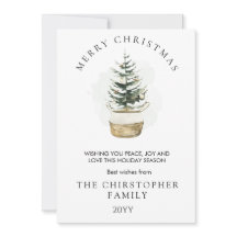 Frohe Weihnachten mit weißer grüner Aquarelltechni