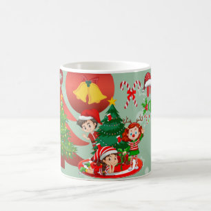Frohe Weihnachten mit Zuckerstangen Geschenken Kaffeetasse