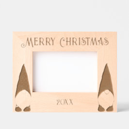 Frohe Weihnachten mit zwei Gnomen Geätzte Rahmen
