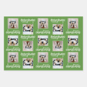 Frohe Weihnachten mit zwei quadratischen Fotos 3 F Geschenkpapier Set (Vorderseite 2)