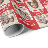 Frohe Weihnachten mit zwei quadratischen Fotos - r Geschenkpapier (Rolleneckpunkt)