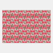 Frohe Weihnachten mit zwei quadratischen Fotos - r Geschenkpapier Set (Vorderseite)