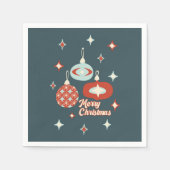 Frohe Weihnachten Mitte des Jahrhunderts Moderne Serviette (Vorderseite)