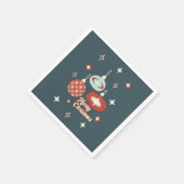 Frohe Weihnachten Mitte des Jahrhunderts Moderne Serviette (Ecke)