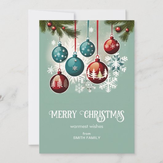 Frohe Weihnachten Mitte des Jahrhunderts Retrogrün (Vorderseite)