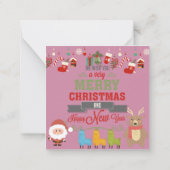 Frohe Weihnachten Mitteilungskarte (Rückseite)