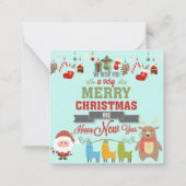 Frohe Weihnachten Mitteilungskarte (Rückseite)